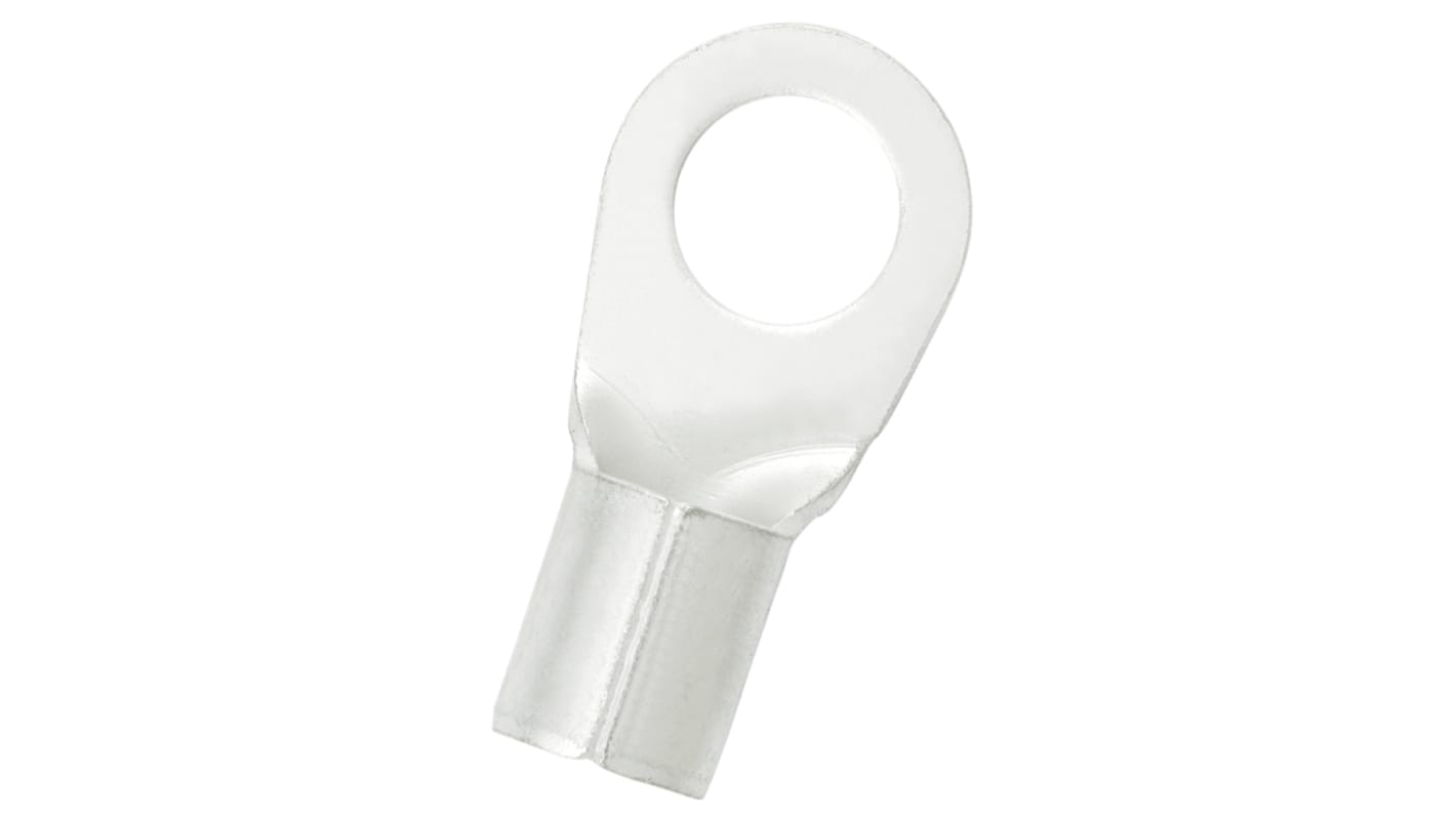 RS PRO Uninsulated Crimp Ring Terminal, 8.4mm Stud Size, 16mm² to 16mm² Wire Size, Silver