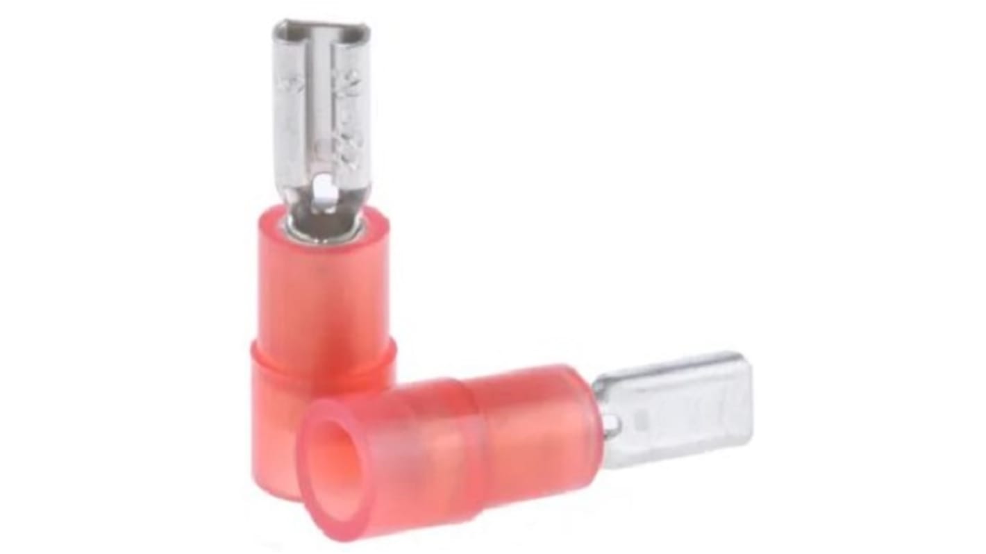 RS PRO Red Insulated Female Spade Connector, Receptacle, 2.8 x 0.5mm Tab Size, 0.5mm² to 1.5mm²