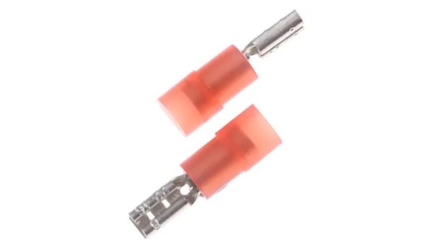 RS PRO Red Insulated Female Spade Connector, Receptacle, 2.8 x 0.8mm Tab Size, 0.5mm² to 1.5mm²