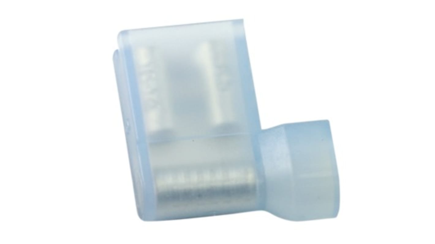 RS PRO Blue Insulated Female Spade Connector, Flag Terminal, 6.35 x 0.8mm Tab Size, 1.5mm² to 2.5mm²