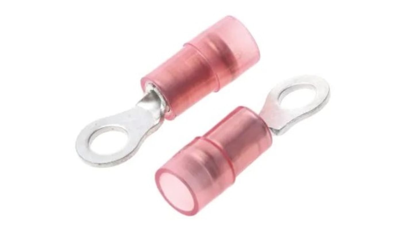 RS PRO Insulated Crimp Ring Terminal, M3.5 Stud Size, 0.5mm² to 1.5mm² Wire Size, Red