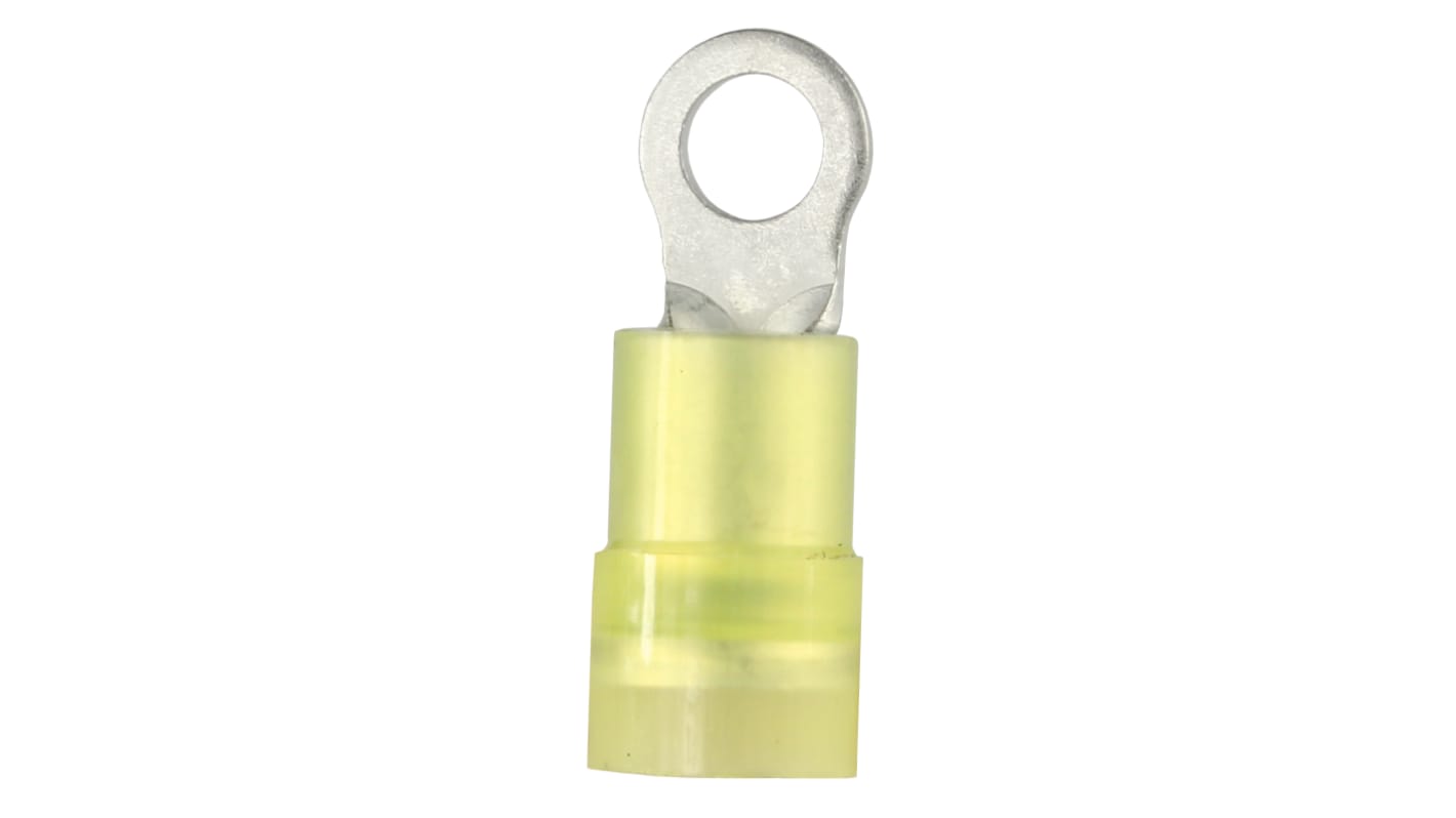 RS PRO Insulated Crimp Ring Terminal, M4 Stud Size, 4mm² to 6mm² Wire Size, Yellow