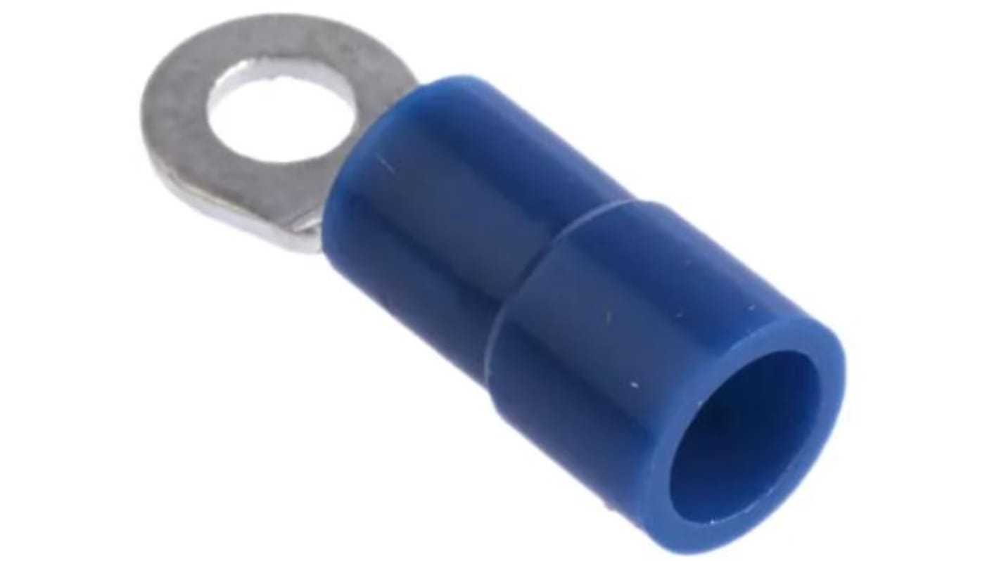 RS PRO Insulated Crimp Ring Terminal, M3 Stud Size, 1.5mm² to 2.5mm² Wire Size, Blue