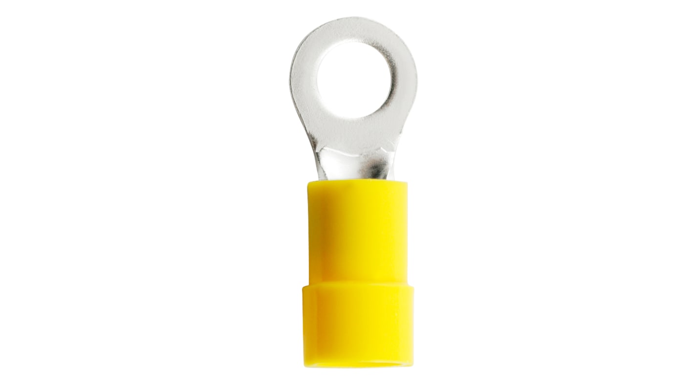 RS PRO Insulated Crimp Ring Terminal, M5 Stud Size, 4mm² to 6mm² Wire Size, Yellow