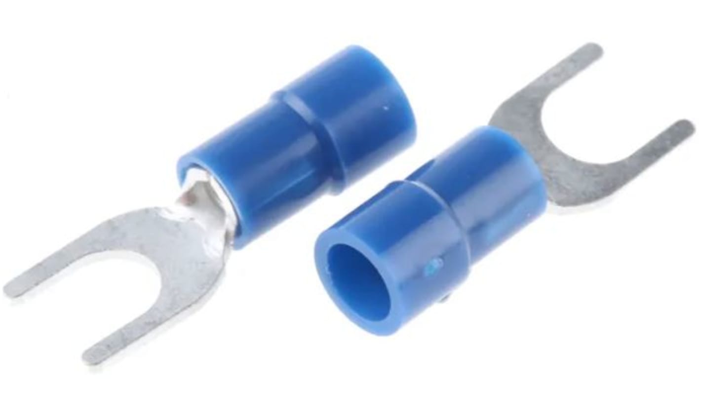 RS PRO krimpelhető késes csatlakozó Szigetelt, 5.3mm, Kék 14AWG 2.5mm² 16AWG 1.5mm²