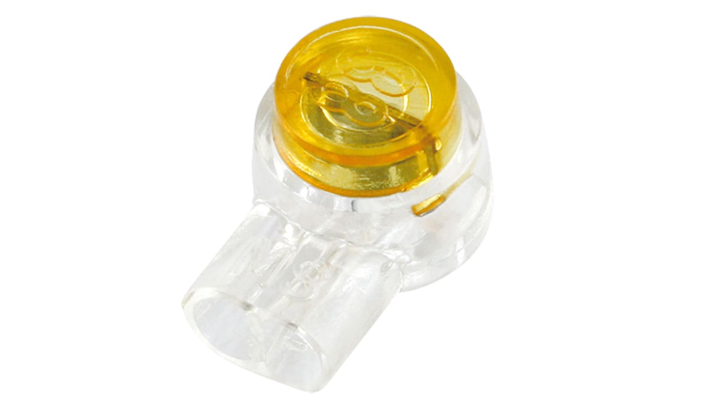 RS PRO Butt Splice Crimp Butt Splice Terminal, White, Yellow, Insulated 22 → 26 AWG