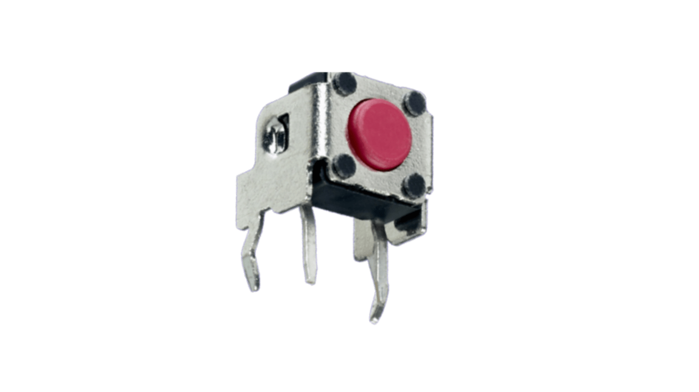 Red Tact Switch, SPST 50mA 3.85mm Through Hole