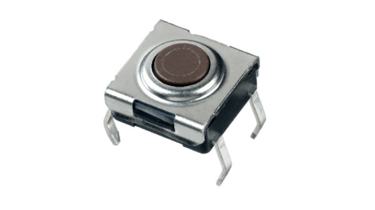 Brown Tact Switch, SPST 50mA 3.1mm Through Hole