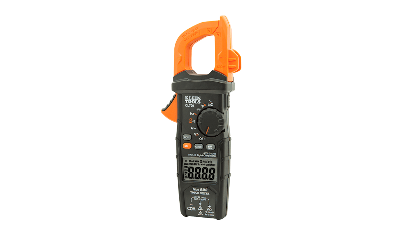 Klein Tools CL700 Clamp Meters, Max Current 600A ac CAT III 1000V RS
