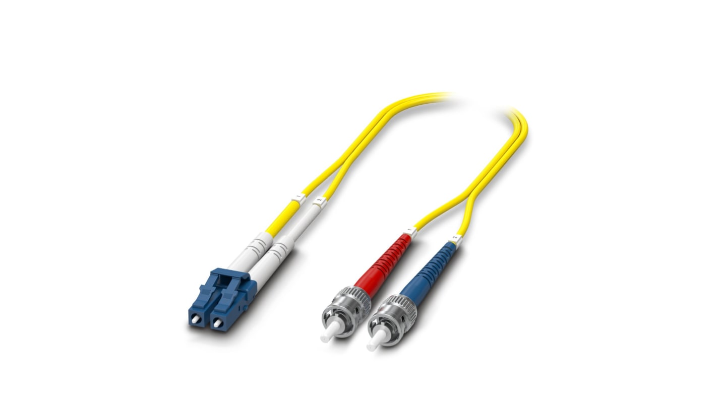 Cable de fibra óptica Phoenix Contact OS2, con A: LC, con B: ST, long. 2m Amarillo