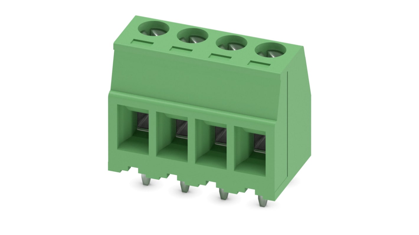 Phoenix Contact MKDSD Series PCB Terminal Block, 4-Contact, 3.81mm Pitch, Through Hole Mount, 1-Row, Screw Termination