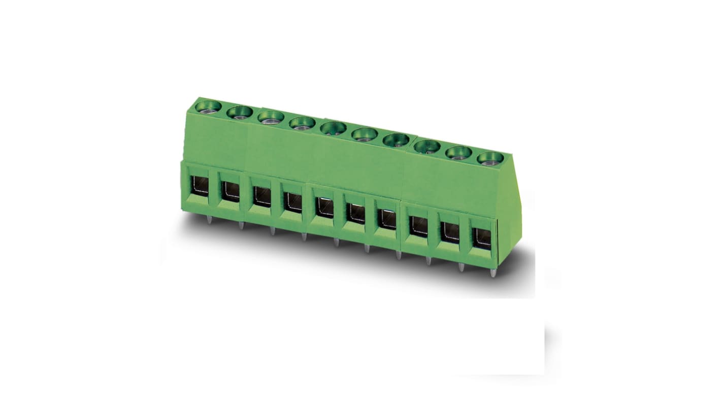 Phoenix Contact MKDS Series PCB Terminal Block, 6-Contact, 5.08mm Pitch, Through Hole Mount, 1-Row, Screw Termination