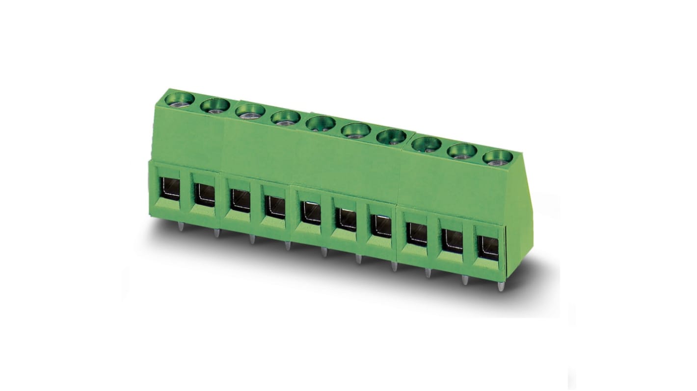 Phoenix Contact MKDS Series PCB Terminal Block, 9-Contact, 5.08mm Pitch, Through Hole Mount, 1-Row, Screw Termination