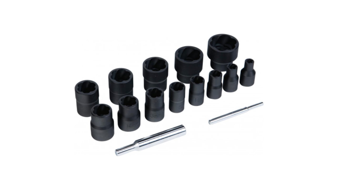 SAM 13-Piece Metric 6 → 27 mm Rounded Nut Socket Set , 6 point