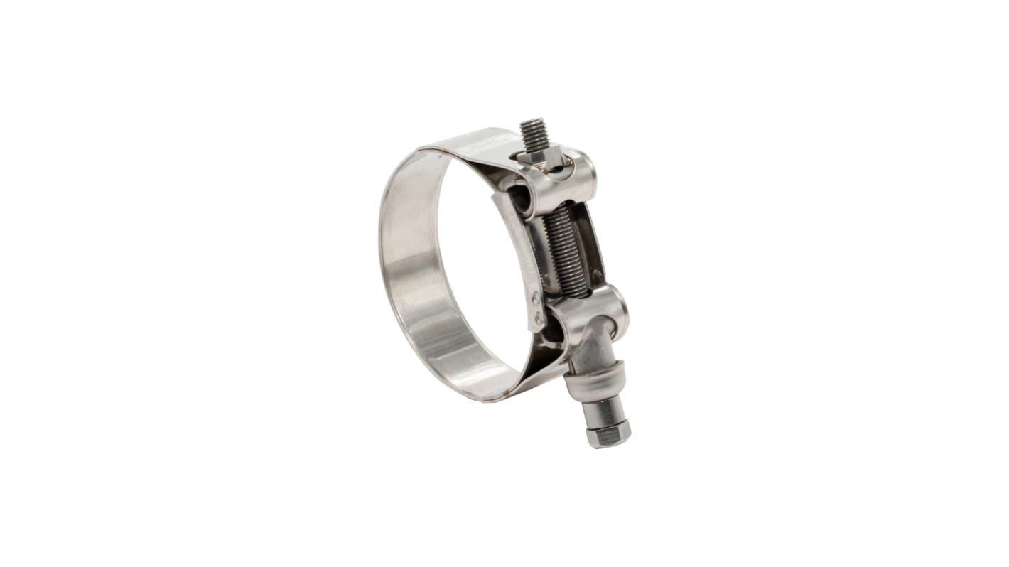 RS PRO Stainless Steel 304 Bolt Head Hose Clamp, 18mm Band Width, 25 → 27mm ID