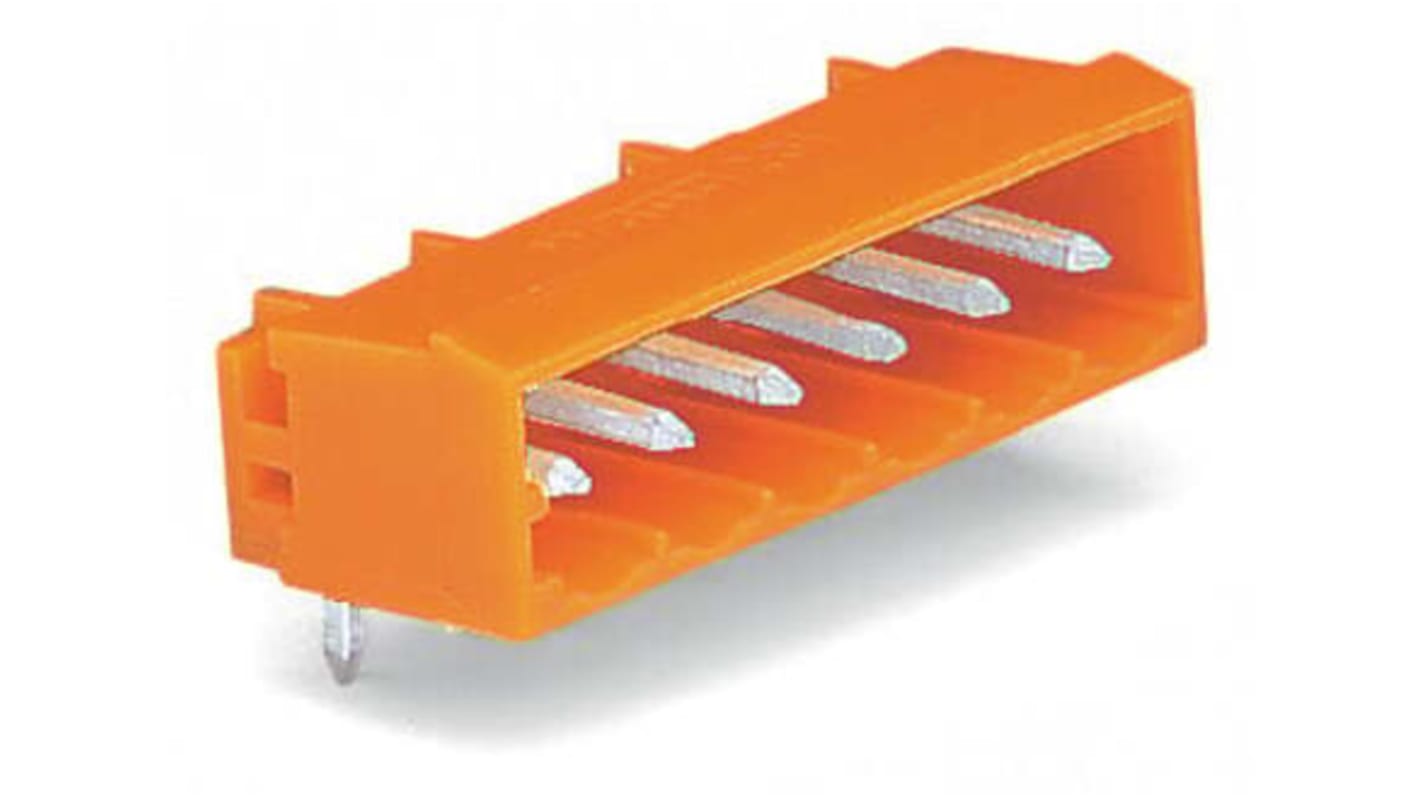 Wago 231 Series Series Angled PCB Header, 6 Contact(s), 5.08mm Pitch, 1 Row(s)