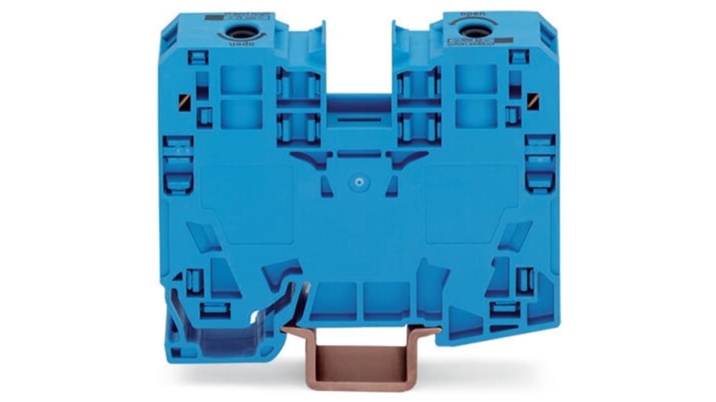 Wago 285 Series Blue Feed-Through Terminal, 35mm², Single-Level, Power Cage Clamp Termination, ATEX