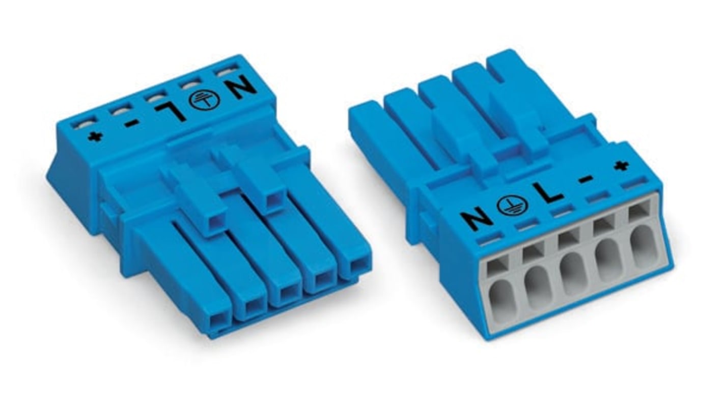 890-1105 | Wago 890 Series Lighting Connector, 5-Pole, Female, 5-Way ...