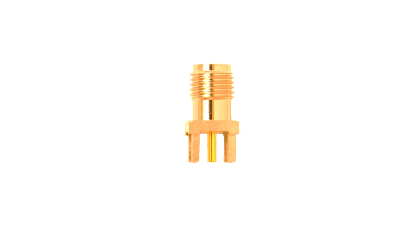 Conector coaxial TE Connectivity CONSMA001-G, Hembra, Recto, Montaje en PCB, Terminación de Orificio Pasante, 12.4GHz