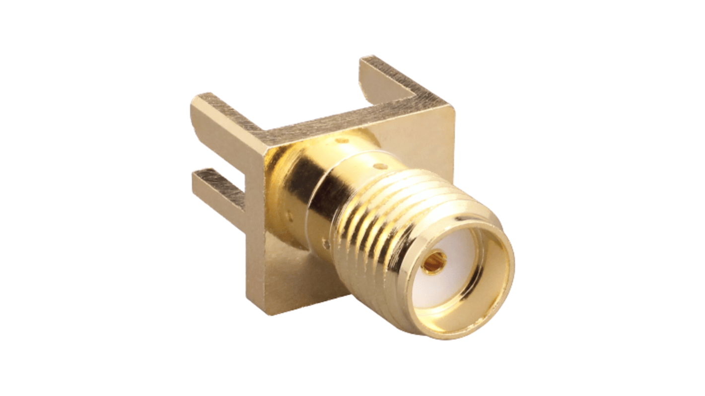 Conector coaxial TE Connectivity L9000279-01, Hembra, Recto, Montaje en PCB, Terminación de Soldador, 0 → 18GHz