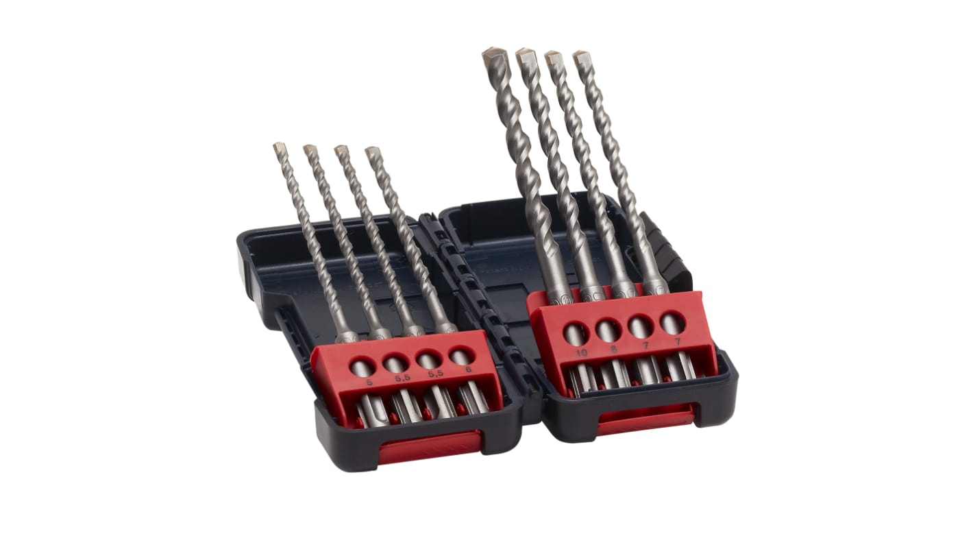 Bosch 8-Piece Twist Drill Bit Set for Masonry, 10mm Max, 5mm Min