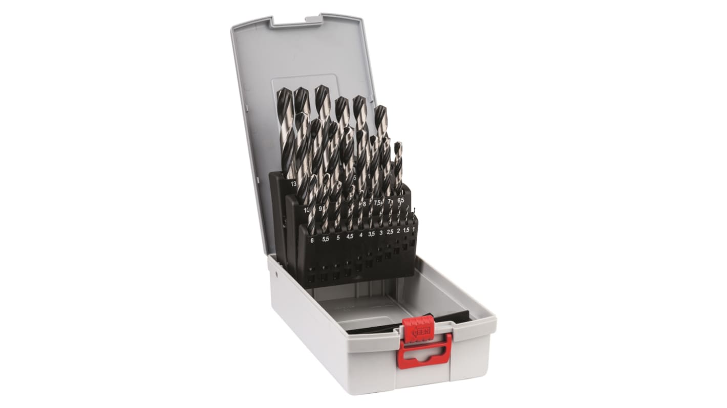 Bosch 25-Piece Twist Drill Bit Set Set for Stainless Steel, 13mm Max, 1mm Min