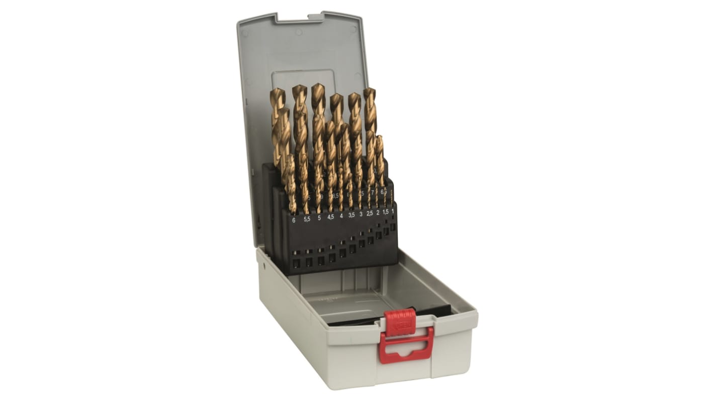 Bosch 25-Piece Twist Drill Bit Set for Metal, 13mm Max, 1mm Min