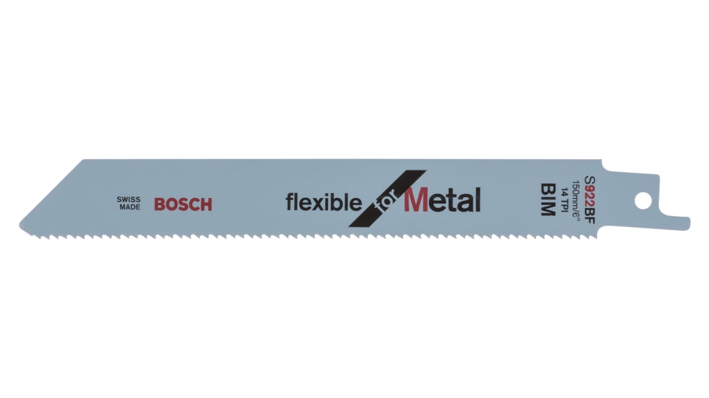 Bosch Metal 100mm Cutting Length Reciprocating Saw Blade, Pack of 5