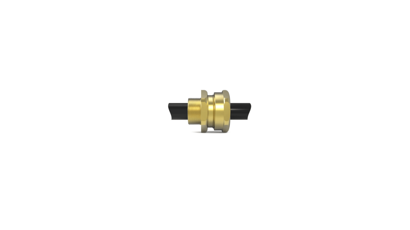 Hawke 501/421 Series Brass Brass Cable Gland, M40 Thread, 25mm Min, 32.5mm Max, IP66, IP67, IP68