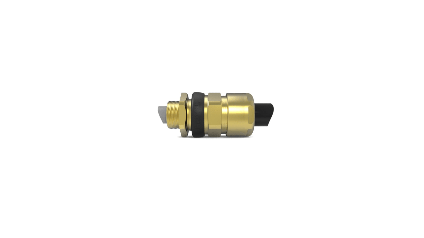 Hawke 501/453/UNIV Series Brass Brass Cable Gland, M63 Thread, 39.9mm Min, 56.3 / 54.3mm Max, IP66, IP67, IP68