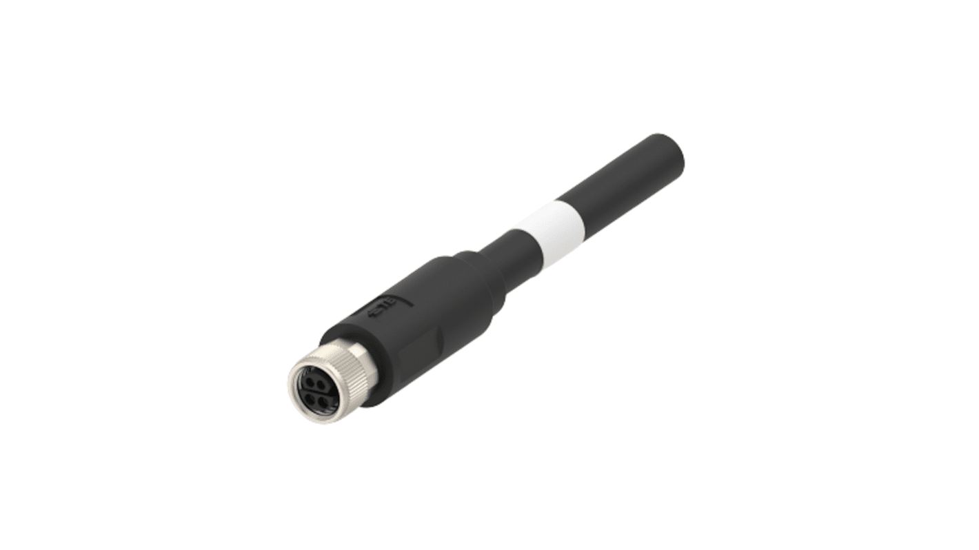 TE Connectivity Straight Female SPE to Unterminated Ethernet Cable, Shielded, Black Nylon Sheath, 1.05m