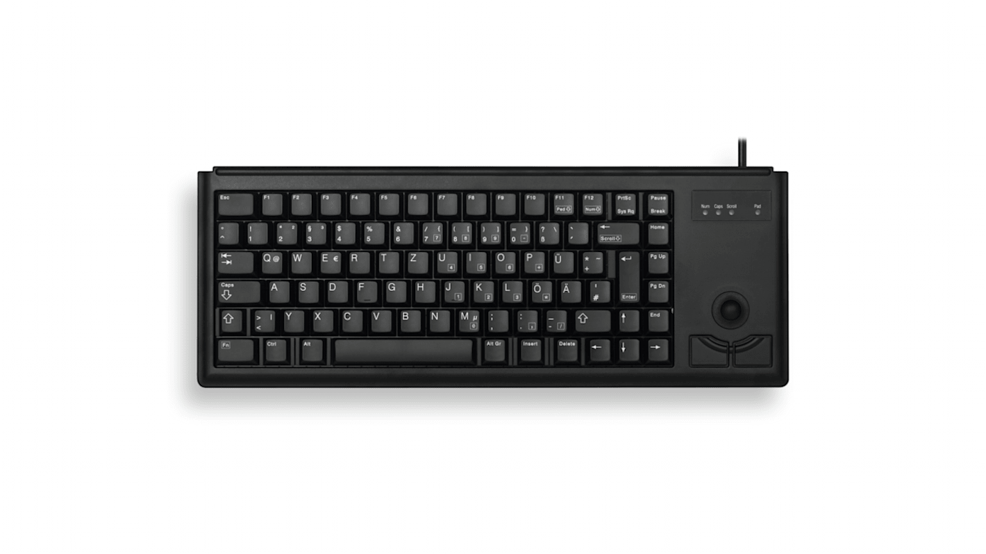 Cherry G84 Wired USB Compact Trackball Keyboard, QWERTY (Italy), Black