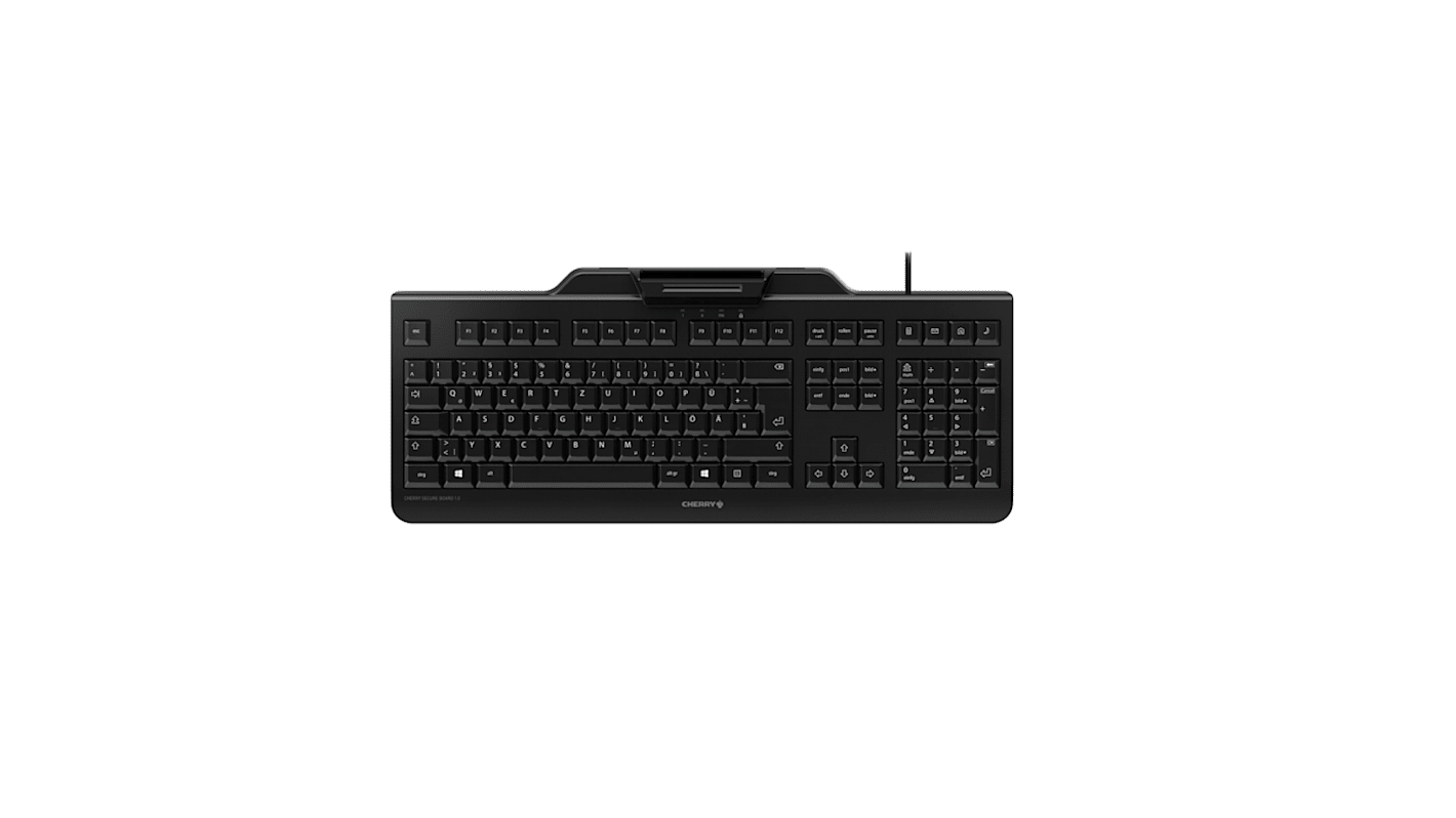 CHERRY JK Wired USB Compact Smartcard Keyboard, QWERTY (Italy), Black