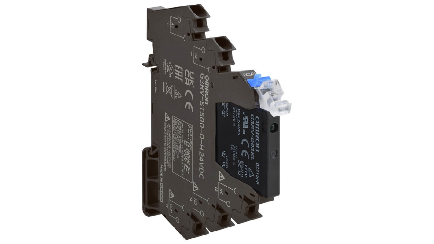 Omron G3RV-ST Halbleiter-Interfacerelais, 2 A max., DIN-Schienen 10,8 V min. 264 V ac max. / 12 V-DC max. 15mA