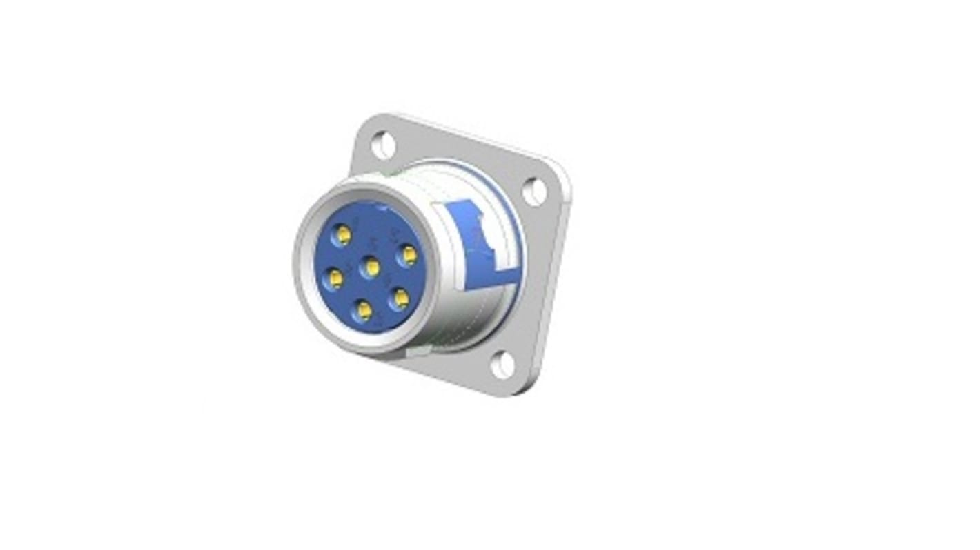 Conector circular Jaeger hembra serie Rapid Series de 6 vías hembra, Montaje en Panel, IP50, IP54