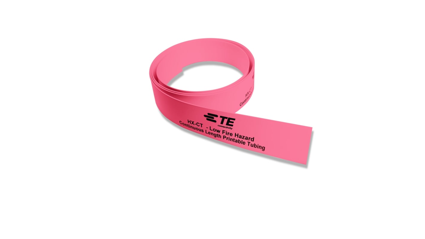 TE Connectivity Cross Linked Polyolefin Pink Cable Sleeve, 50m Length, HX-CT Series