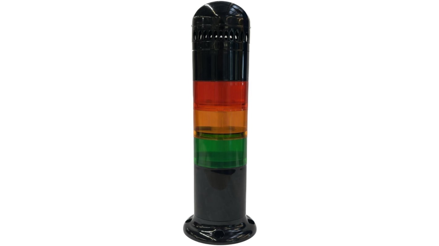 RS PRO Amber, Green, Red Signal Tower, 6 Lights, 110 → 240 V ac, Screw Mount