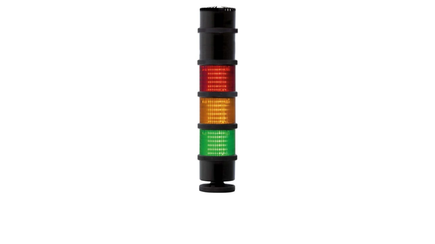 Torretta di segnalazione RS PRO, 24 V CA/CC, LED, 12 elementi, lenti , lenti Ambra, Verde, Rosso