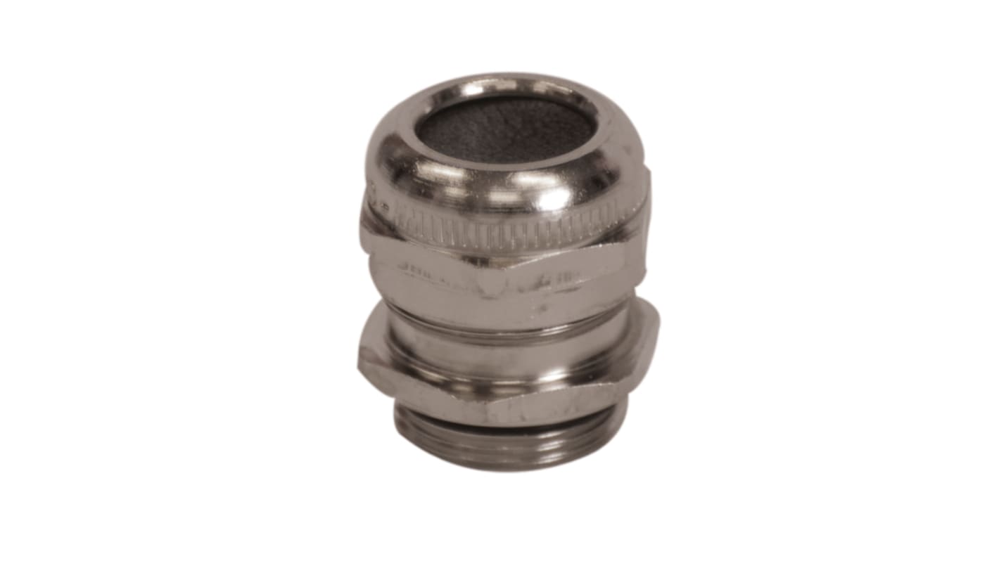 Capri NEWCAP MS Series Silver Nickel Plated Brass Cable Gland, PG7 Thread, 3mm Min, 6.5mm Max, IP66, IP68