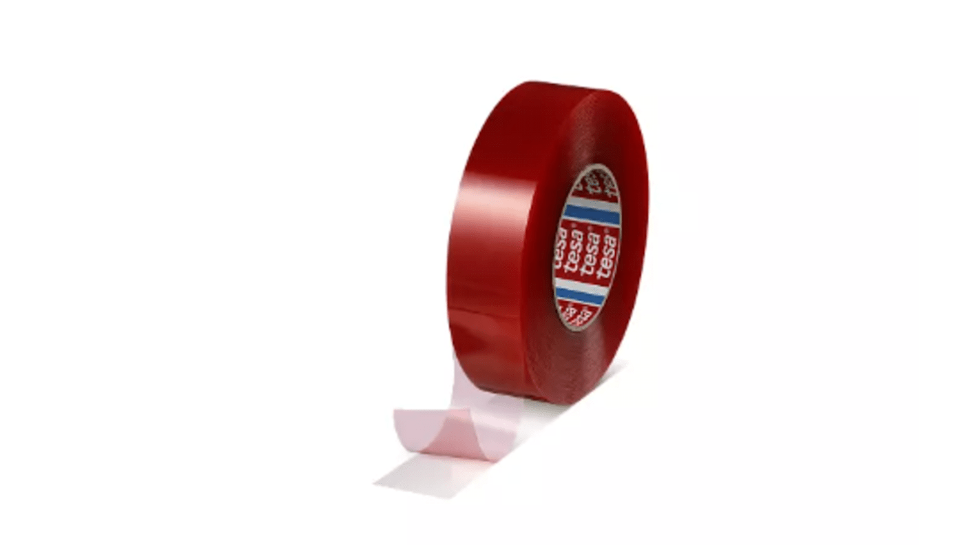 Tesa 4965 Series 4965 Transparent Double Sided Paper Tape, 0.205mm Thick, 11.5 N/cm, PET Backing, 25mm x 50m