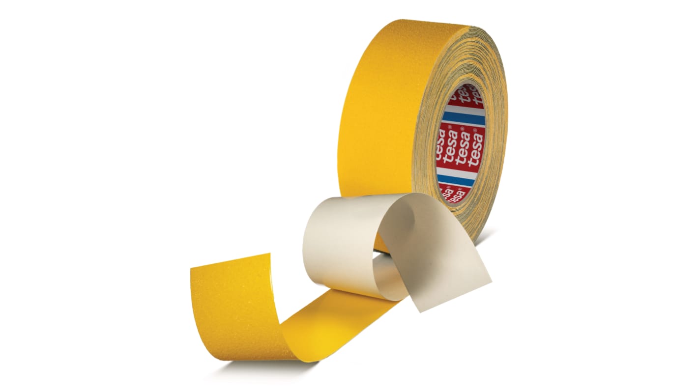 Tesa 56660 Yellow PVC Film 18m Anti-slip Hazard Tape, 0.7mm Thickness