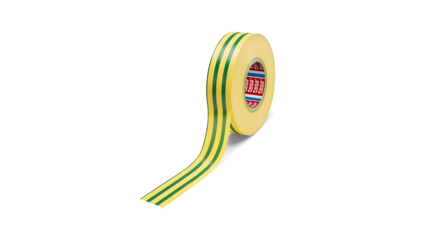 Tesa Tesa 0805 Green, Yellow PVC Electrical Tape, 19mm x 20m