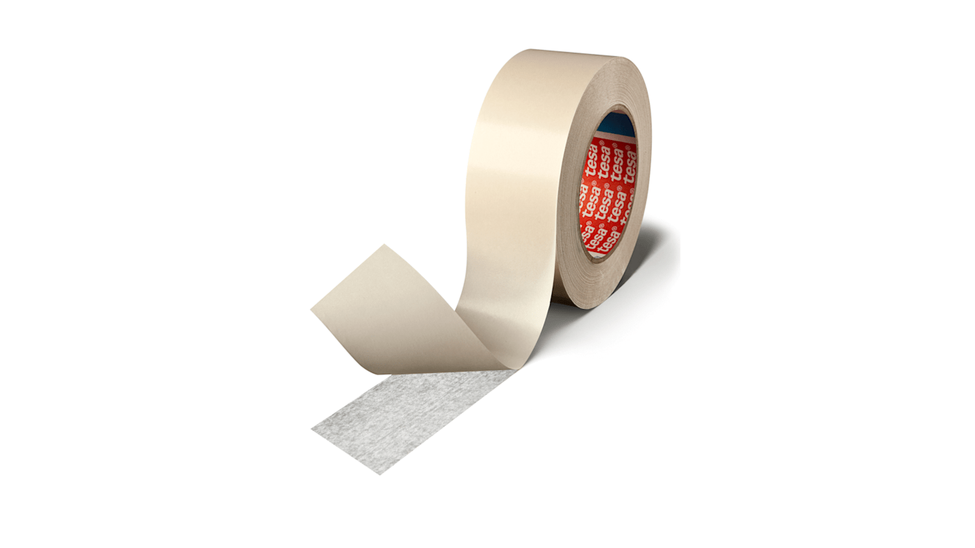 Tesa 60985 Series 60985 Translucent Double Sided Paper Tape, 0.17mm Thick, 7.5 N/cm, Paper Backing, 24mm x 50m