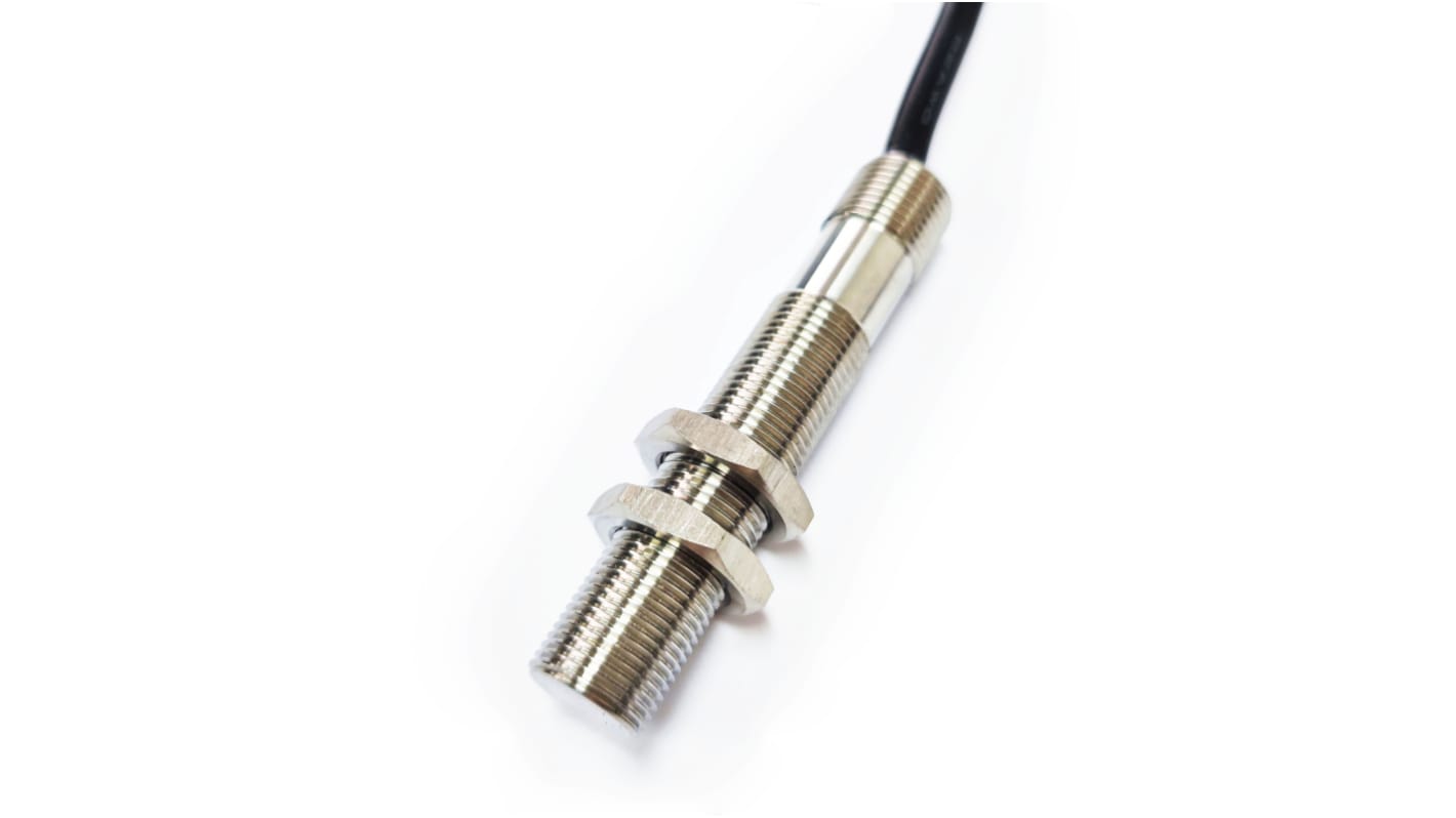 RS PRO Panel Hall Effect Sensor, NPN Output, 24 V dc, Barrel Body, 0.5 → 2.5 mm, 20V