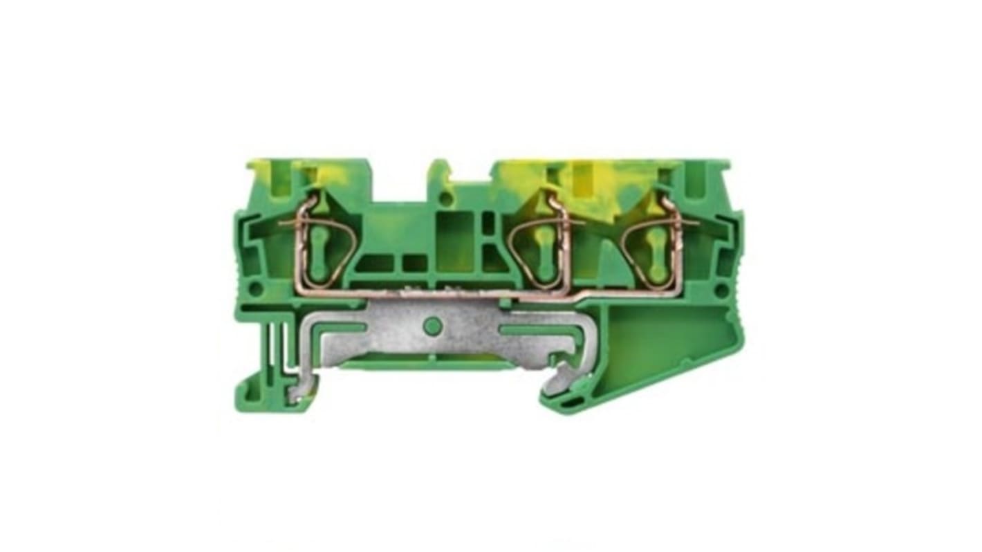 Bloc de jonction Siemens 8WH, 4mm², Cage à ressort, Vert, Jaune