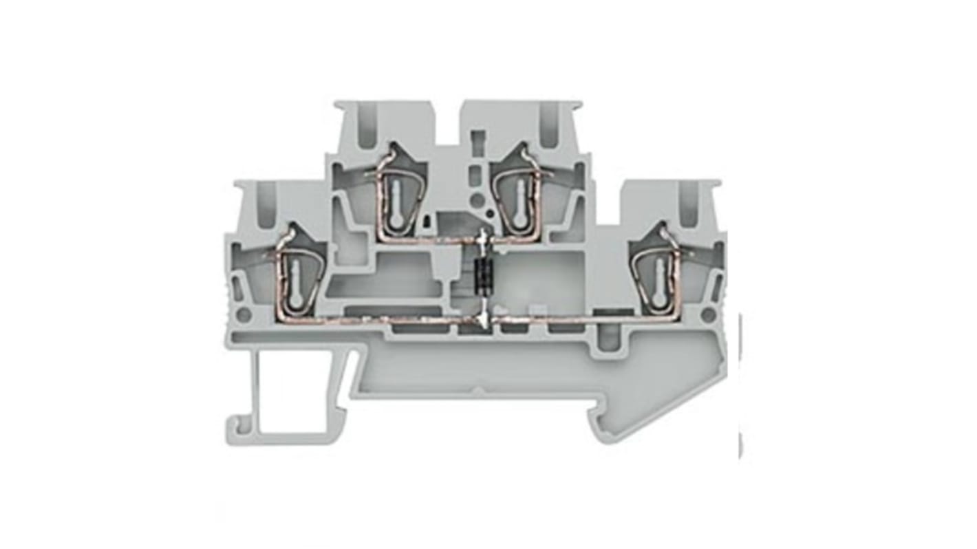 Bloc de jonction Siemens 8WH, 2.5mm², Cage à ressort, Gris