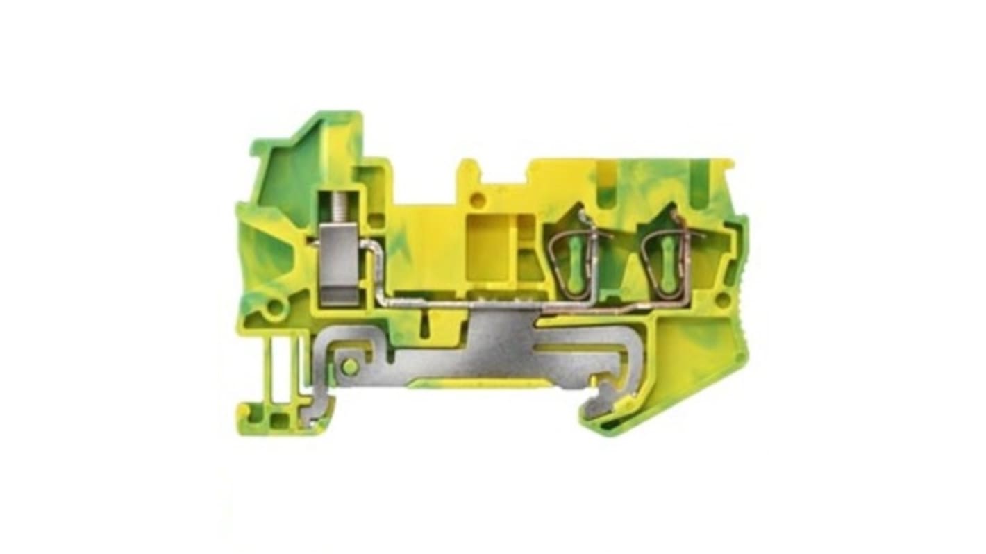 Siemens 8WH Series Green, Yellow Din Rail Terminal, 2.5mm², 1-Level, Spring Termination, CSA