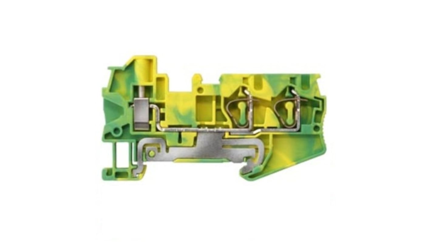 Siemens 8WH Series Green, Yellow Din Rail Terminal, 4mm², 1-Level, Spring Termination, CSA