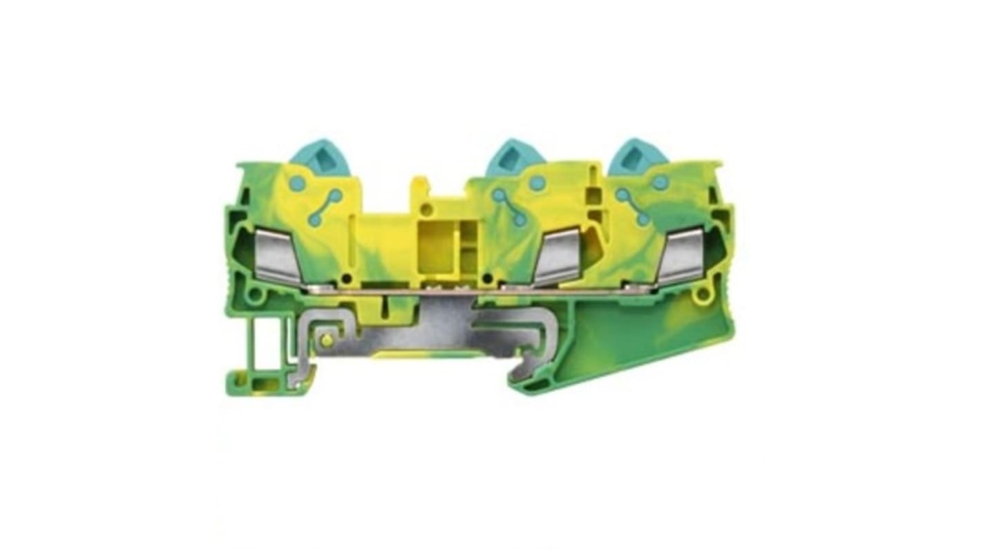 Siemens 8WH Series Green, Yellow Din Rail Terminal, 2.5mm², 1-Level, Quick Connect Termination, CSA