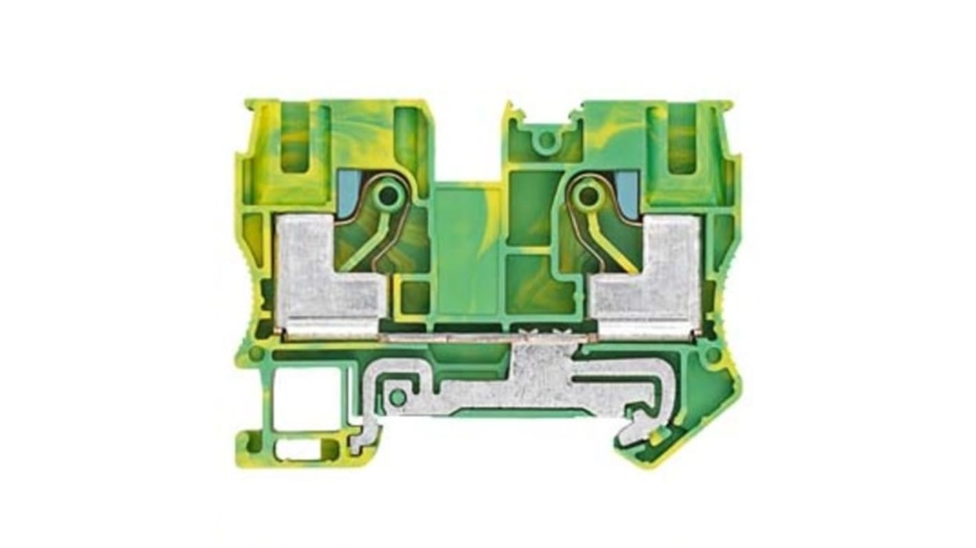 Siemens 8WH Series Green, Yellow Din Rail Terminal, 10mm², 1-Level, Plug-In Termination, CSA